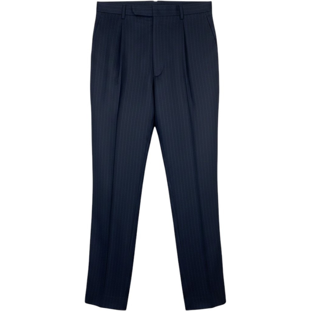 Rochester Dress Pants Mens 41 XL Navy Blue Excellent Pinstripe Wool Pleated